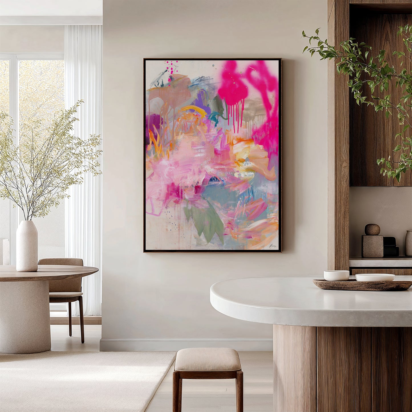 When Flamingos Dance II - Canvas Print
