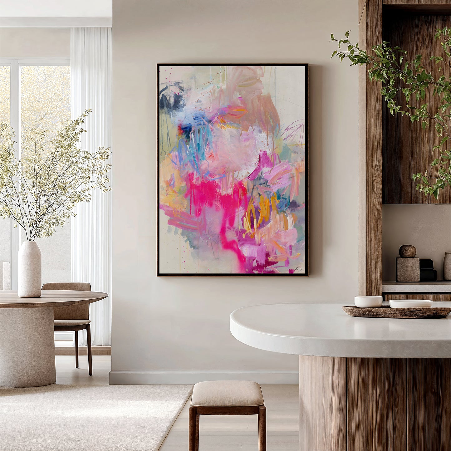 When Flamingos Dance I - Canvas Print