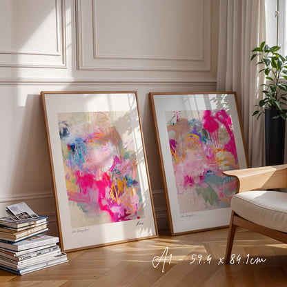 When Flamingos Dance - Paper print duo