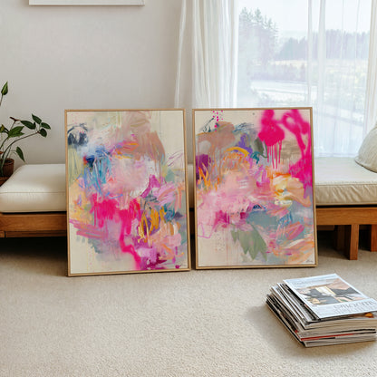 When Flamingos Dance II - Canvas Print